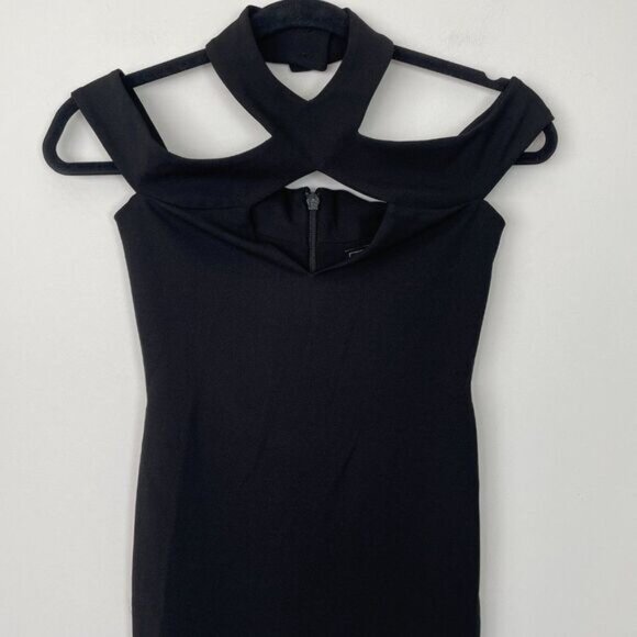 Nookie Hollywood Off the Shoulder Cut Out Crossover Neck Midi Dress Black S - Picture 5 of 10